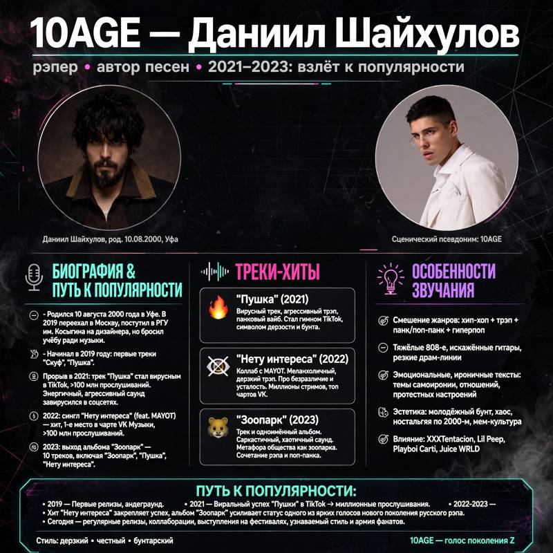 10AGE: биография артиста, песни и путь к популярности