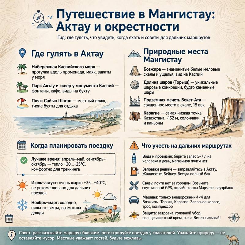 Актау и Мангистау: что посмотреть, когда ехать и как подготовиться