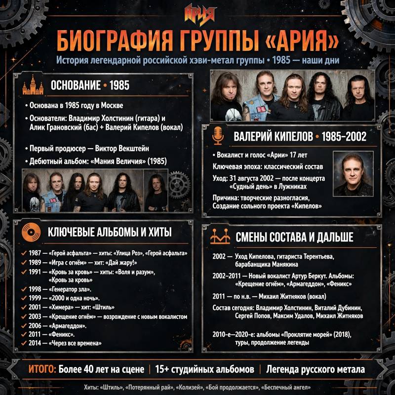 «Ария»: биография группы, главные хиты и путь к популярности