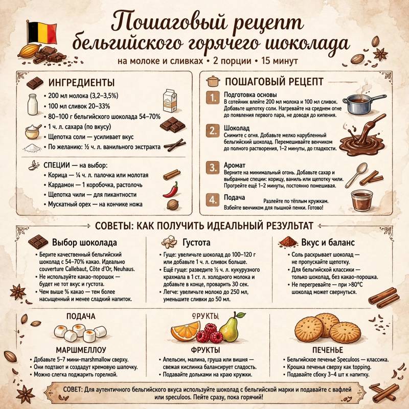 Бельгийский горячий шоколад: пошаговый рецепт и идеи подачи