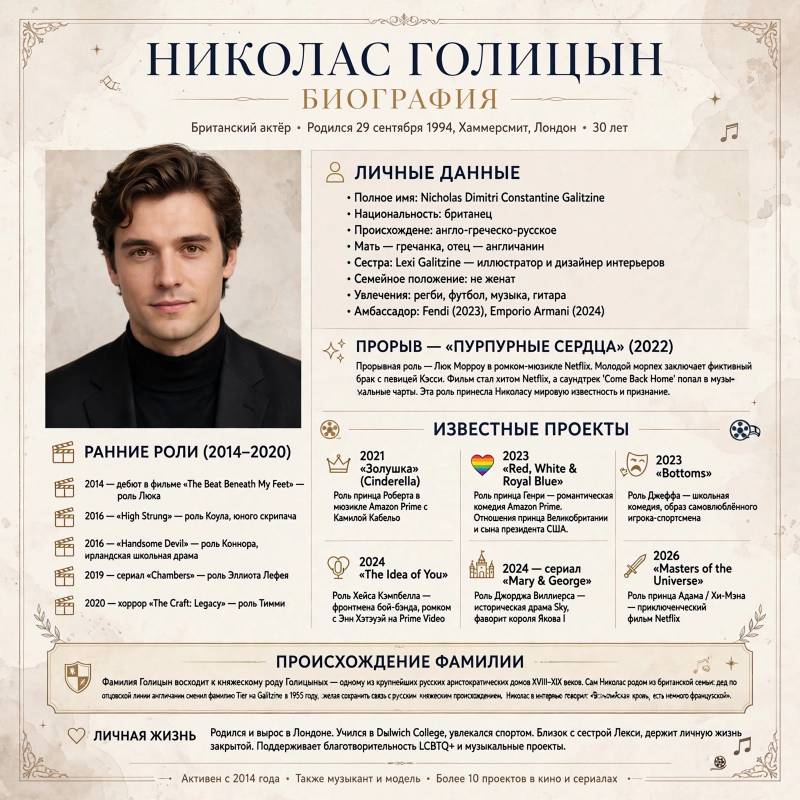 Биография Николаса Голицына: путь актёра и правда о его «тайнах»