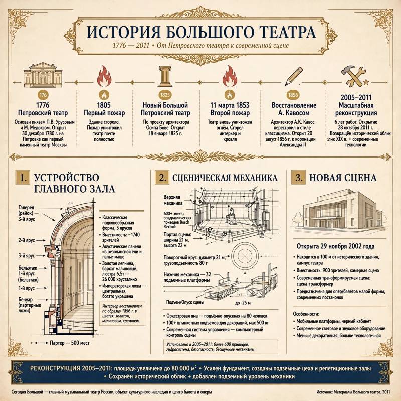 Большой театр: как менялось здание и устроена его сцена