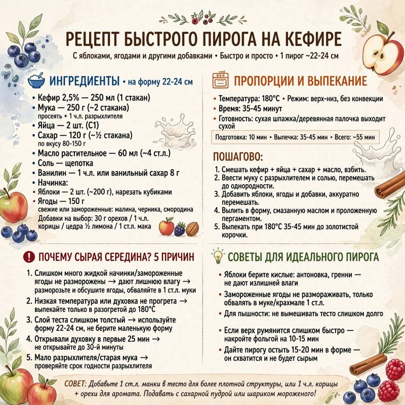 Быстрая выпечка в домашних условиях: простой пирог на кефире и тонкости приготовления