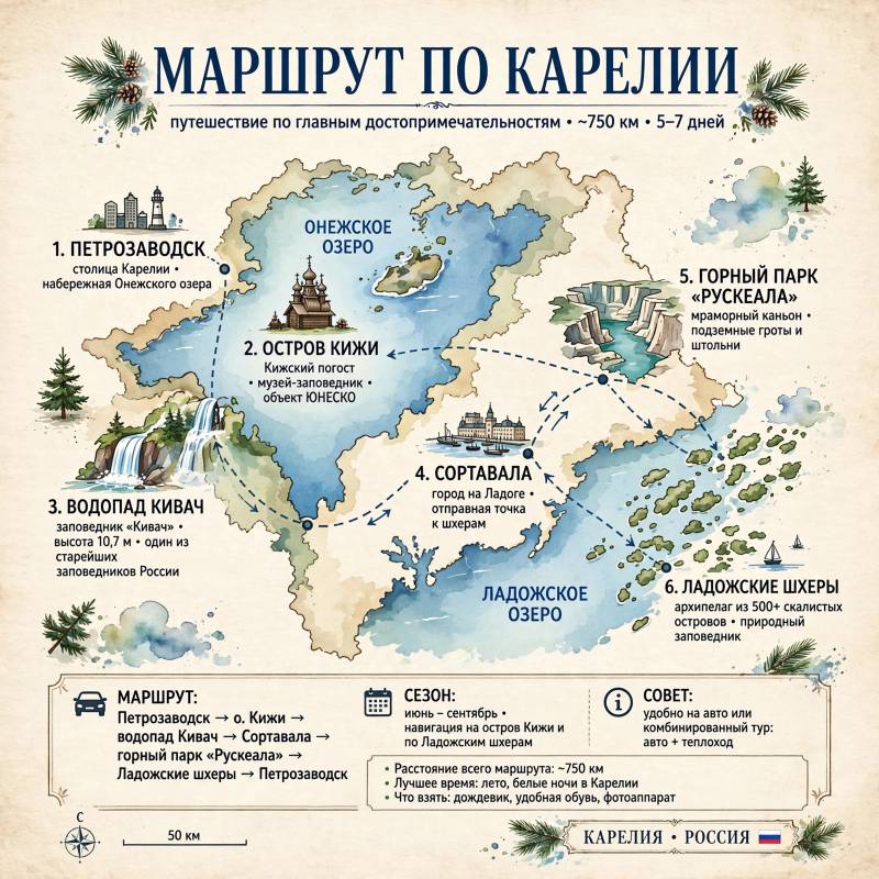 Что посмотреть в Карелии: маршрут на 5–7 дней и главные достопримечательности