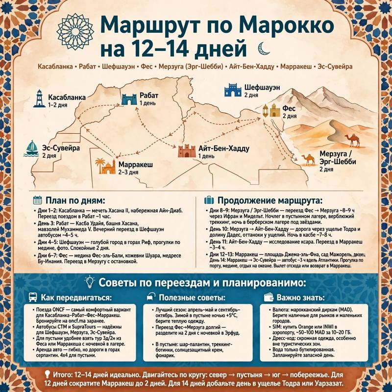 Что посмотреть в Марокко: маршрут от Феса до Сахары и главные достопримечательности