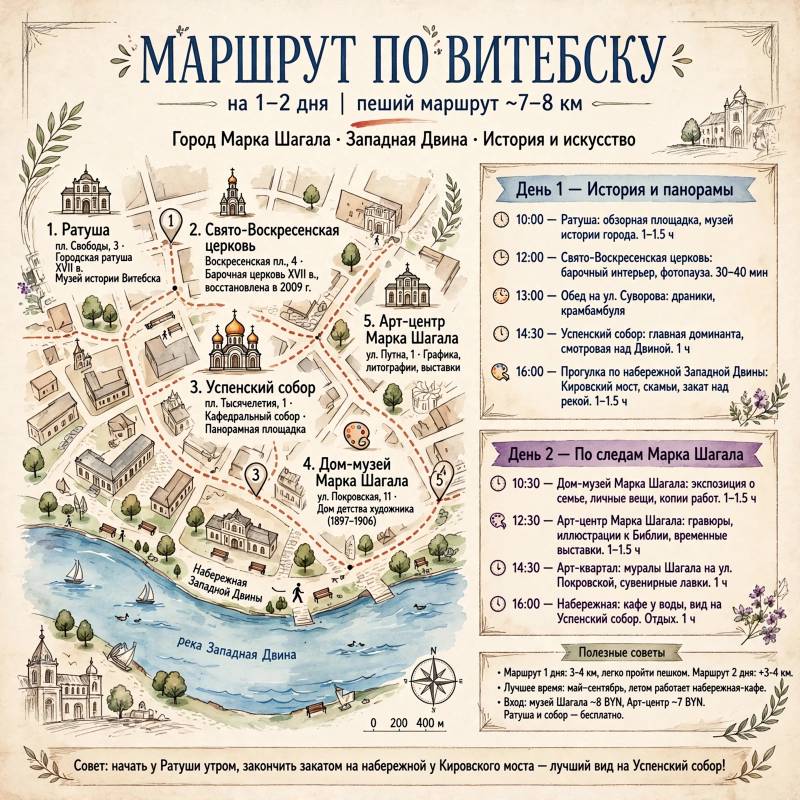 Что посмотреть в Витебске: маршрут по центру, набережной и местам Шагала