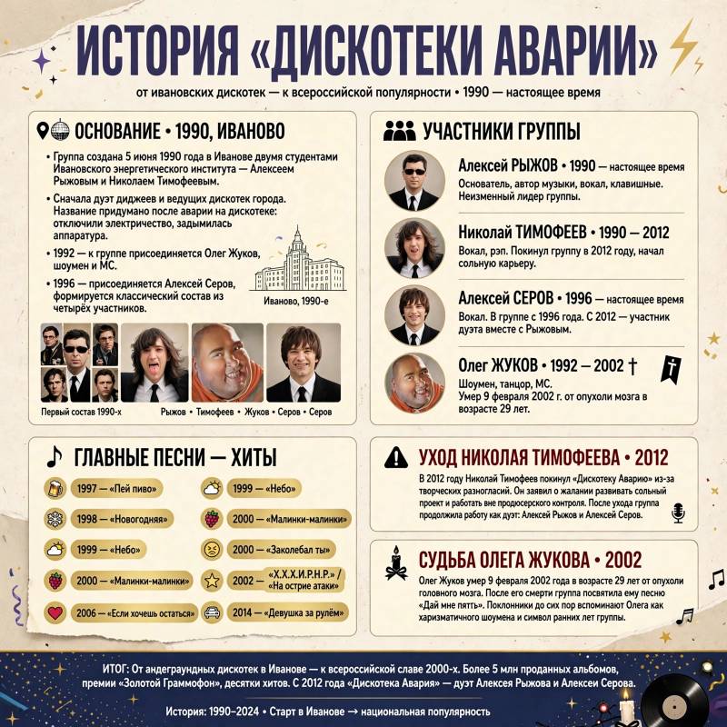 Дискотека Авария: главные песни, история группы и интересные факты