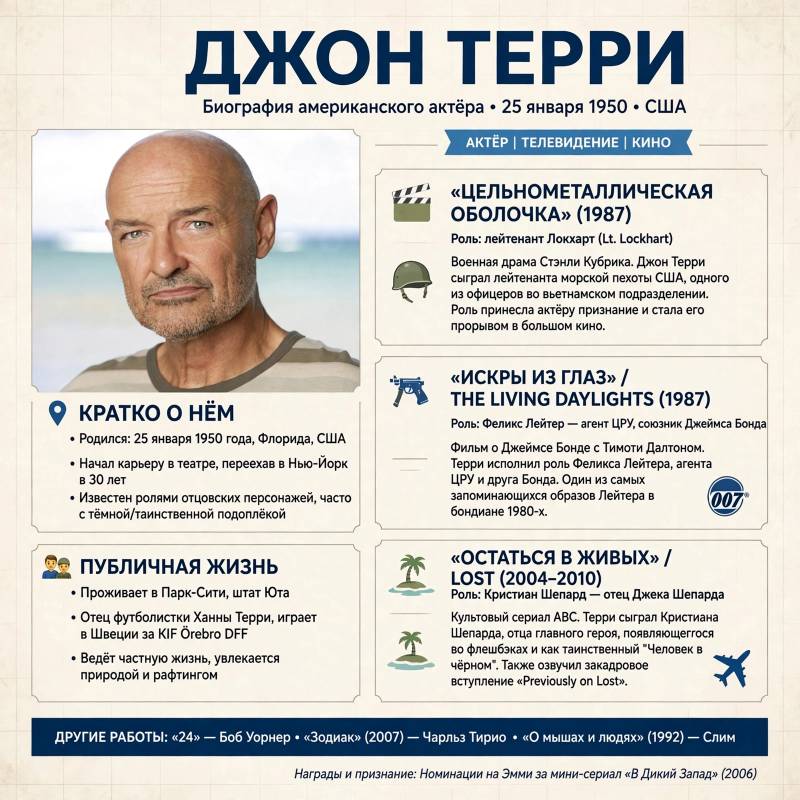 Джон Терри: биография американского актера и путь к роли в «Остаться в живых»