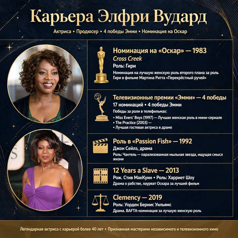Элфри Вудард: фильмы и поворотные моменты карьеры