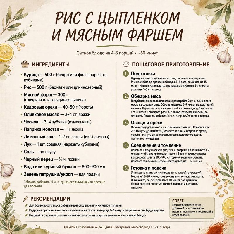 Фаршированные цыплята. Рецепт