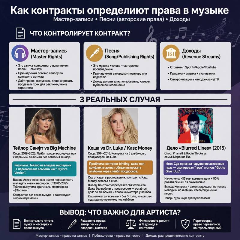 Громкие судебные процессы и контракты в музыкальной индустрии