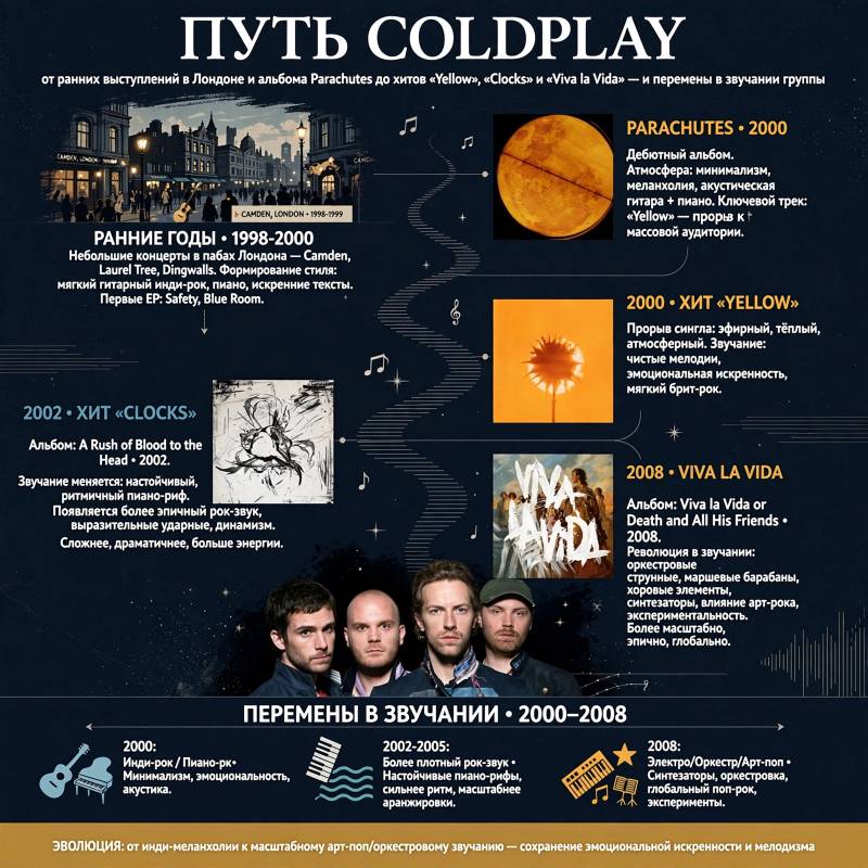 Как Coldplay пришёл к успеху: главные хиты и творческий путь