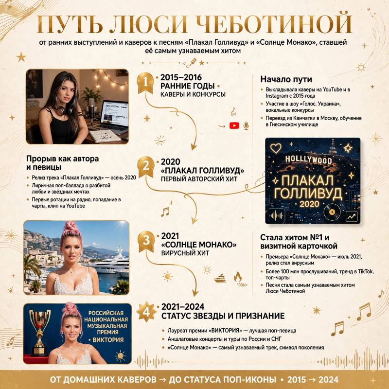 Как Люся Чеботина пришла к успеху: от каверов до «Солнца Монако»