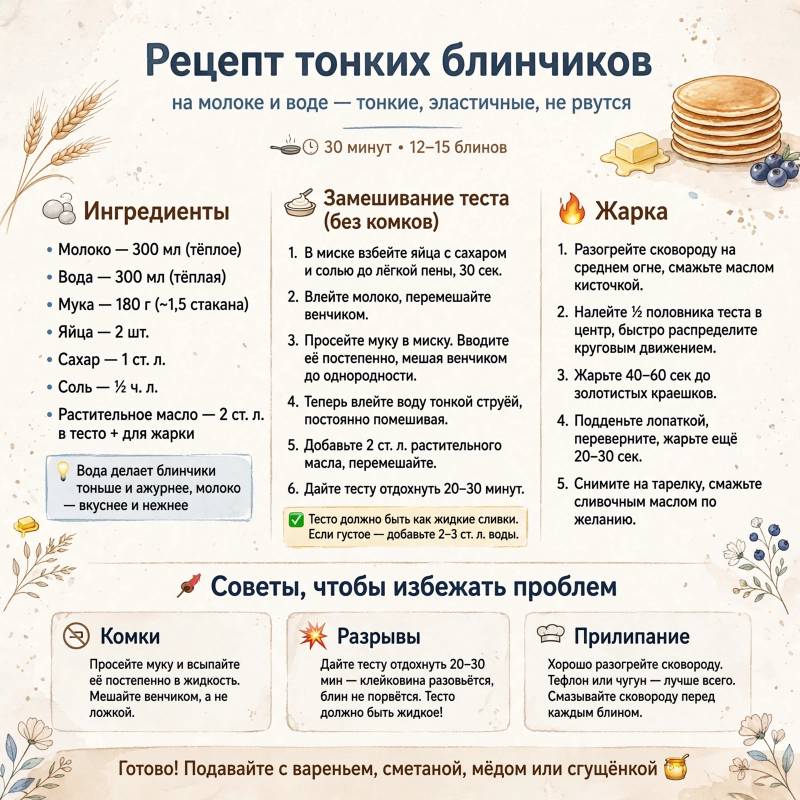 Как приготовить идеальные блинчики: проверенный рецепт и советы