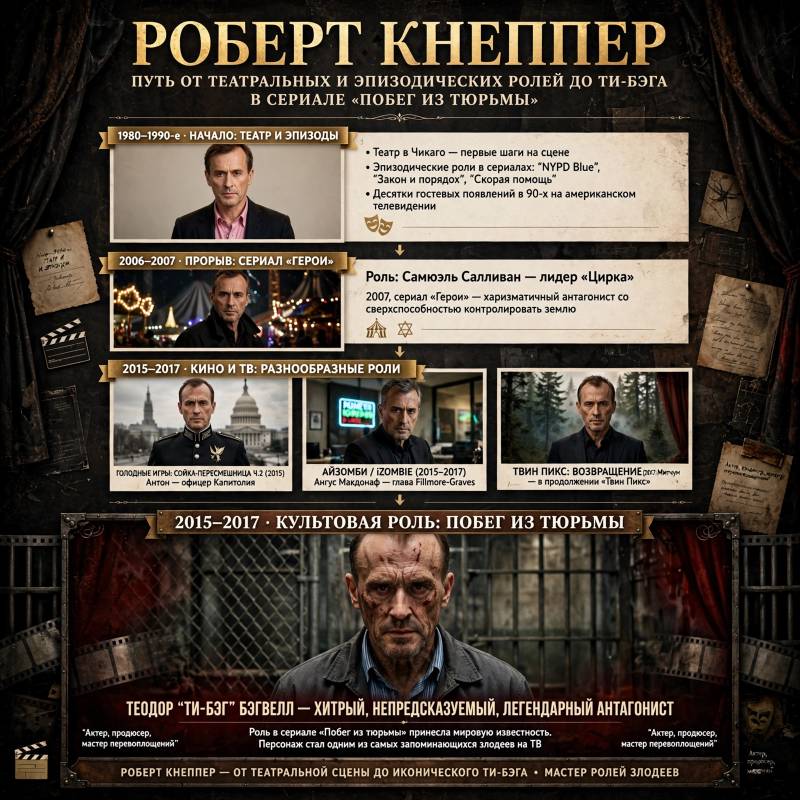 Карьера Роберта Кнеппера: от театральных сцен до «Побега»