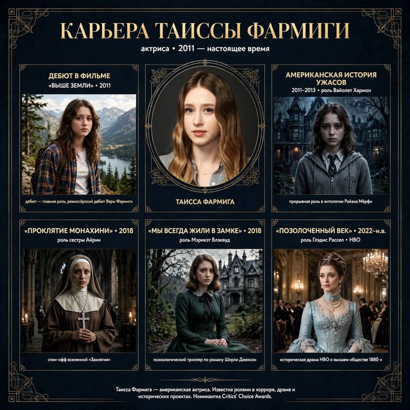 Карьера Таиссы Фармиги: от дебюта в драме до «Американской истории ужасов»