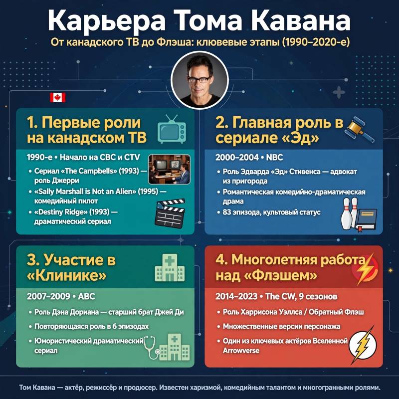 Карьера Тома Кавана: от канадского телевидения к «Эд» и «Флэшу»