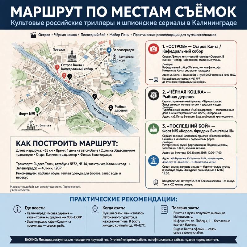 Кинематографичный Калининград: маршрут по местам съемок культовых российских триллеров и шпионских сериалов