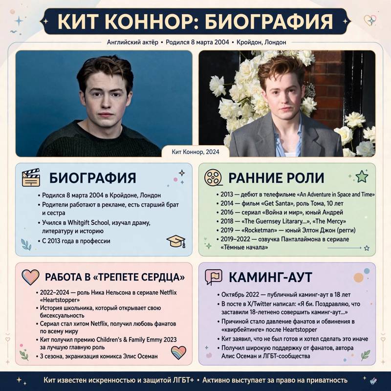 Кит Коннор: как роль Ника Нельсона сделала его звездой «Трепета сердца»