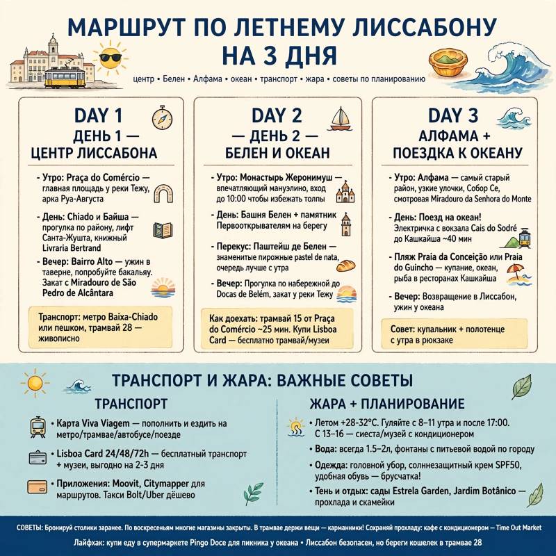 Летний Лиссабон: маршрут по городу и детали, которые стоит продумать заранее