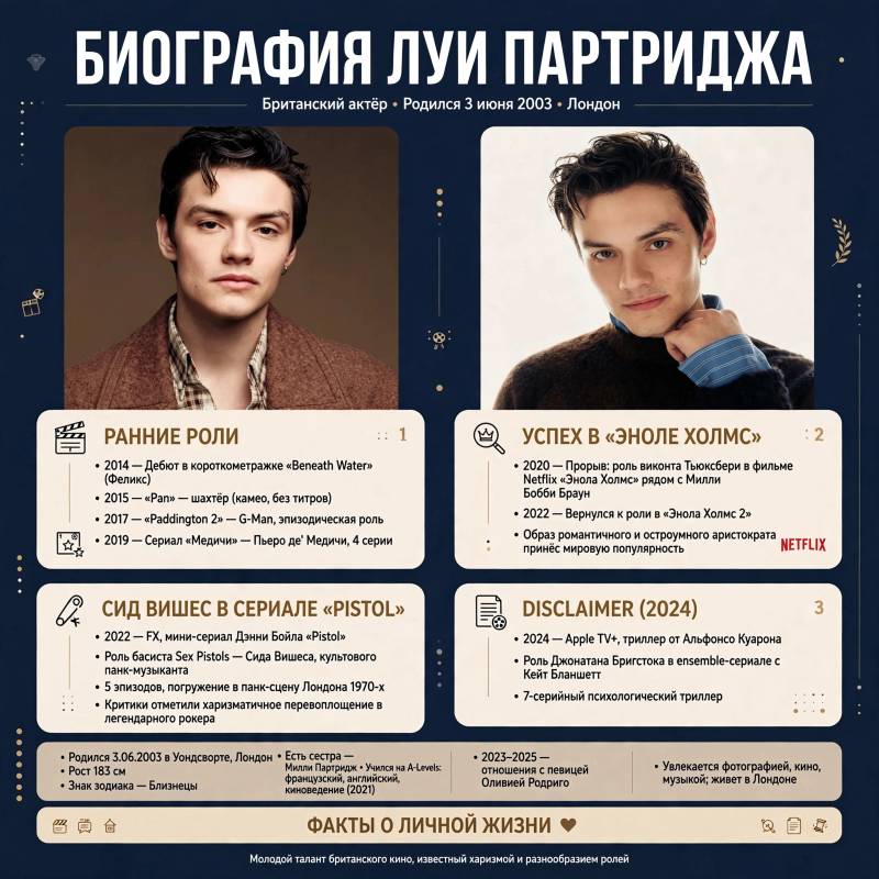 Луи Партридж: биография, карьера и личная жизнь актера