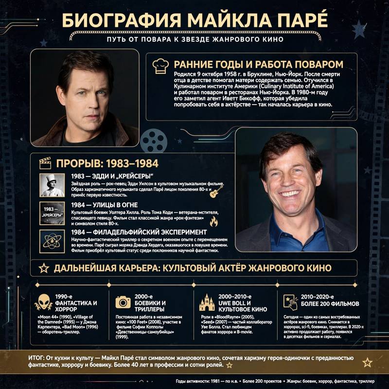 Майкл Паре: как три культовые роли сделали актёра звездой