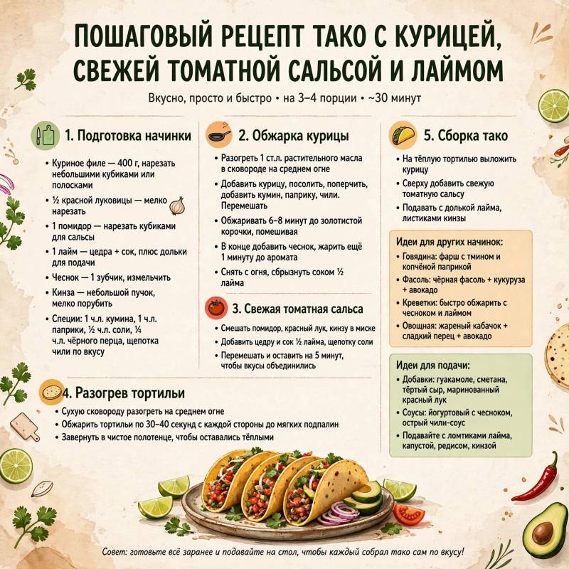 Мексиканские тако дома: пошаговый рецепт и идеи подачи