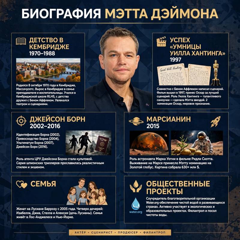 Мэтт Дэймон: биография, личная жизнь и путь к славе