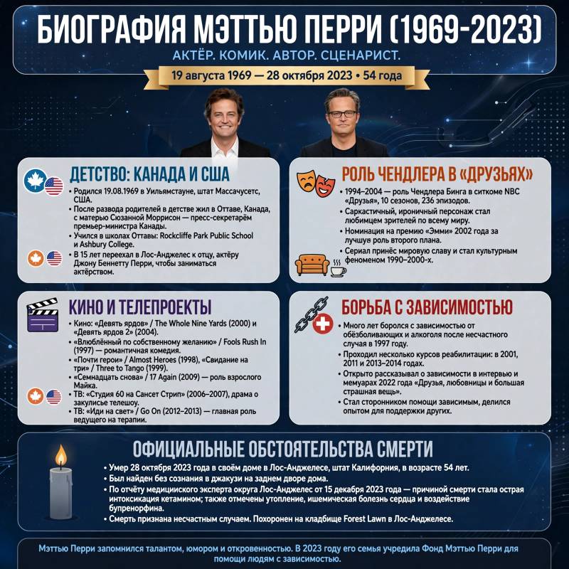 Мэттью Перри: биография, «Друзья», зависимость и жизнь за пределами экрана