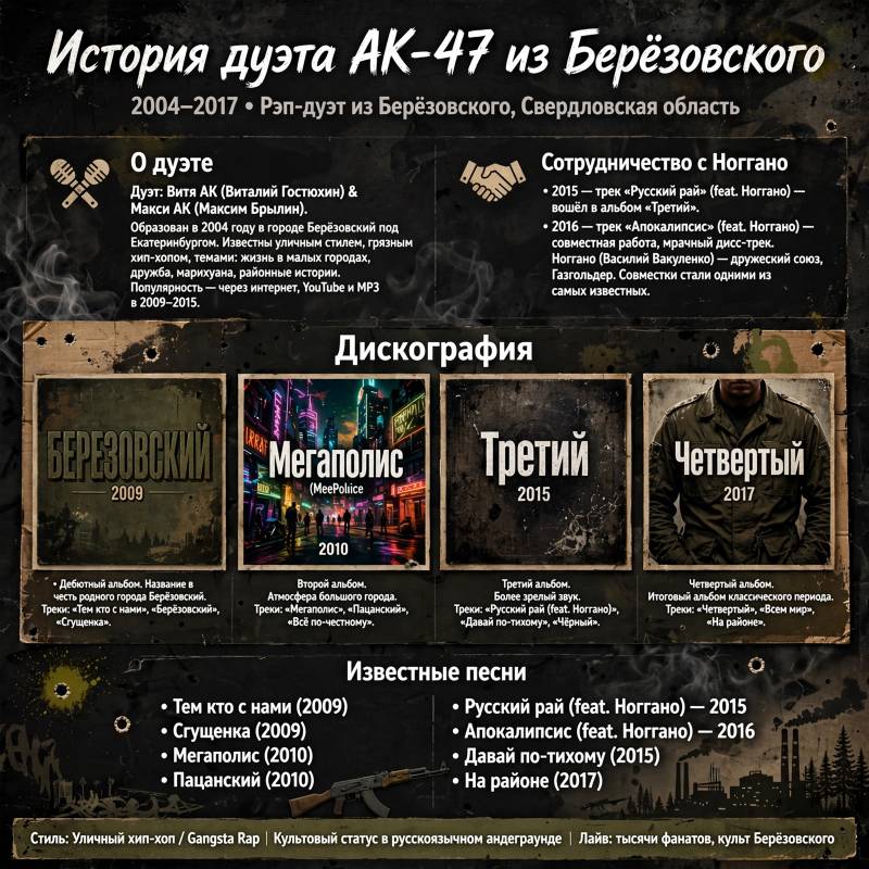 Музыкальная карьера АК-47: от «БЕРЕЗОВСКОГО» до известных треков