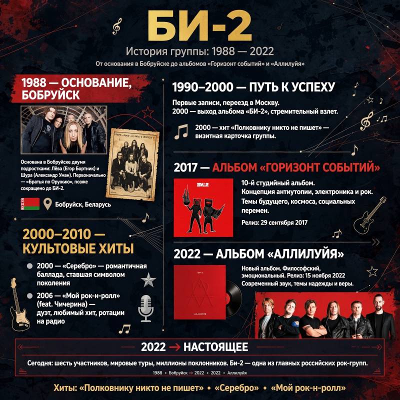 Музыкальная карьера Би-2: от Бобруйска до больших сцен