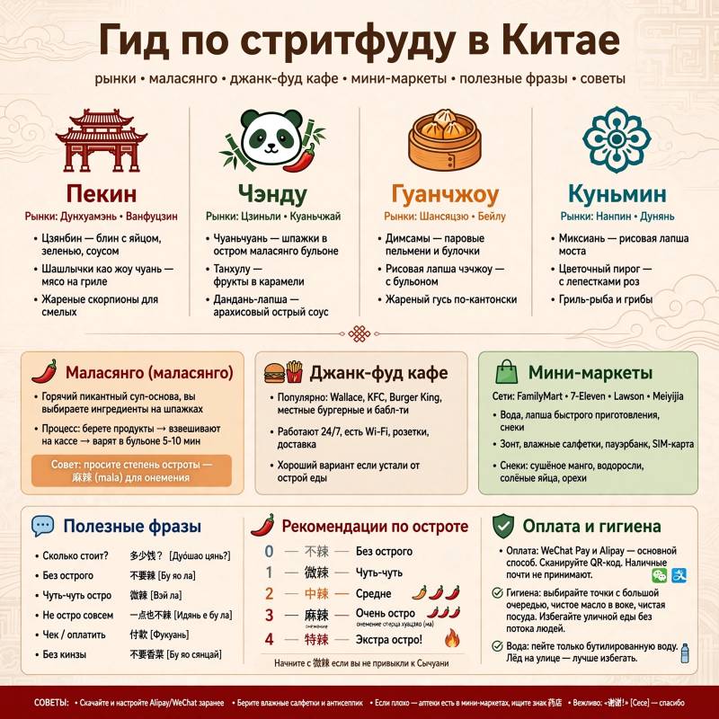 Охота за стритфудом в Китае: необычные рынки, джанк-фуд кафе и корнер-шопы