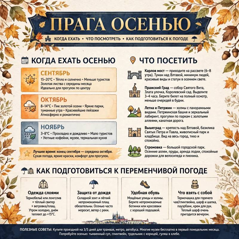 Осенняя Прага: куда сходить, когда ехать и как подготовиться