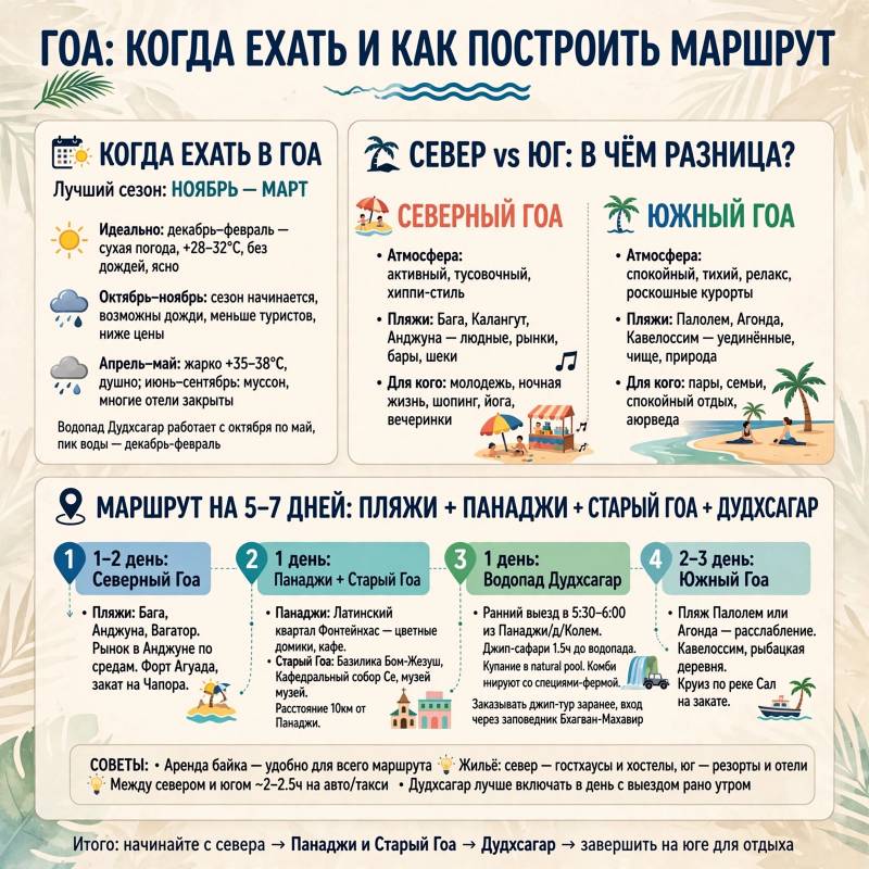 Поездка в Гоа: когда ехать и что включить в маршрут