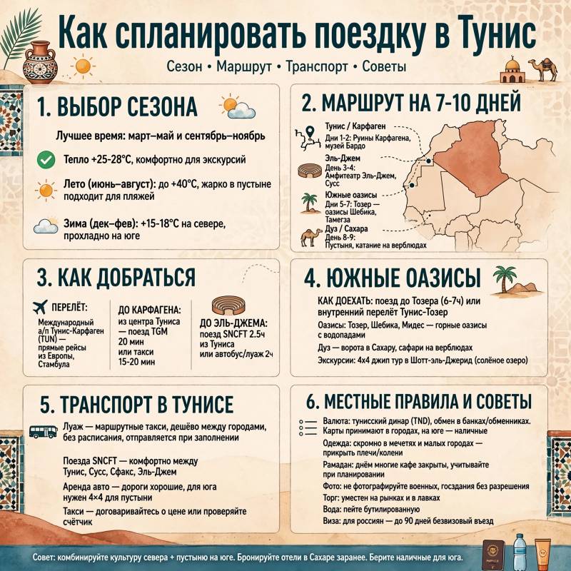 Путеводитель по Тунису: как спланировать поездку и что увидеть