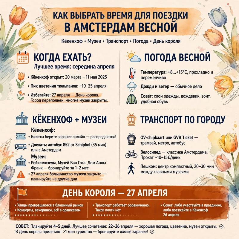 Путеводитель по весеннему Амстердаму: как спланировать поездку и что увидеть