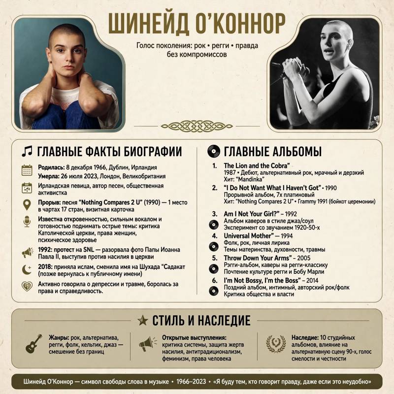 Шинейд О’Коннор: песни, карьера и факты о певице