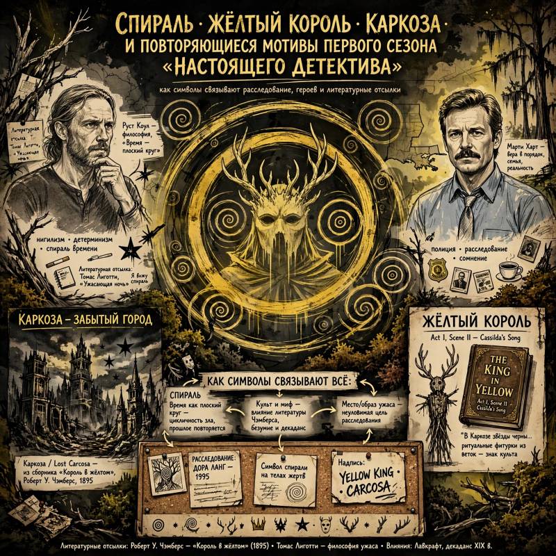 Скрытые детали «Настоящего детектива»: спираль, Каркоза и мотивы сериала