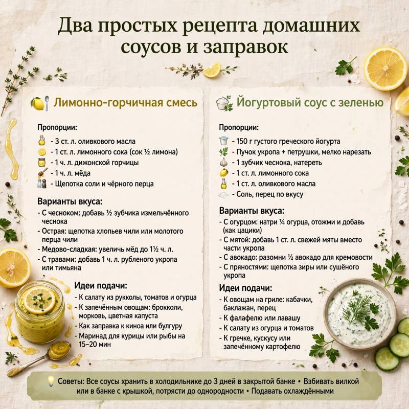Соусы и заправки дома: два простых рецепта и идеи подачи