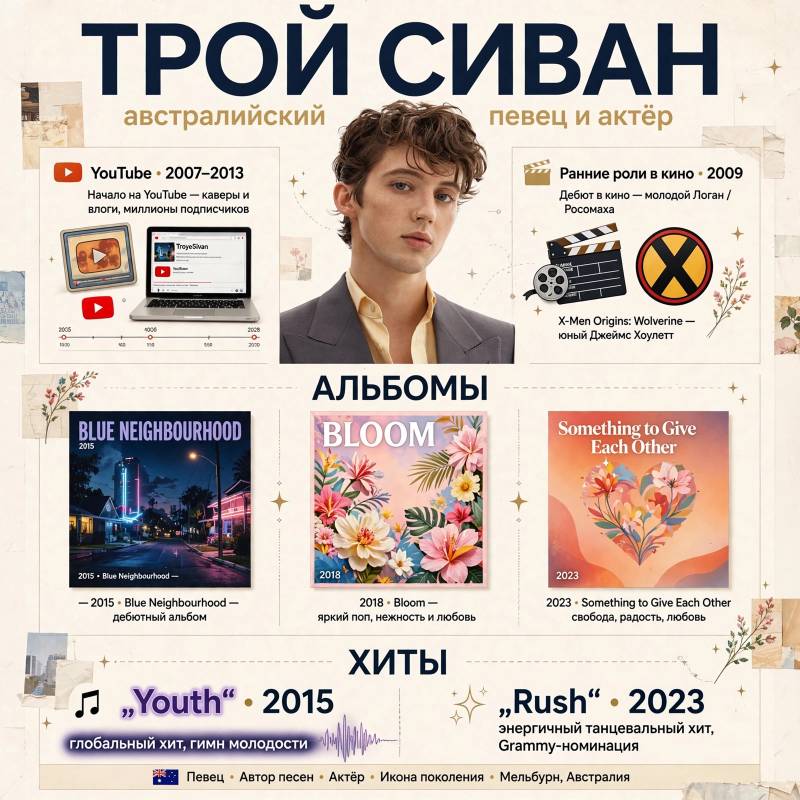Троя Сивана: популярные песни, карьера и интересные факты